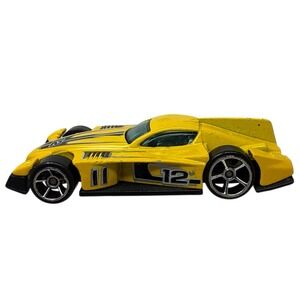 2009 Hot Wheels Track Legends Formul8r Yellow Die Cast Toy Car Vehicle